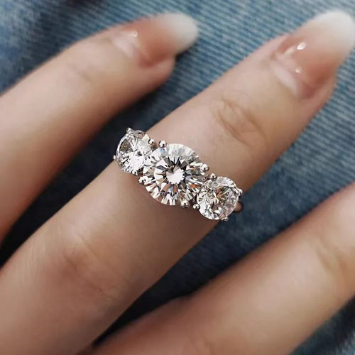 4 Carat Moissanite Engagement Anniversary Gift Round cut