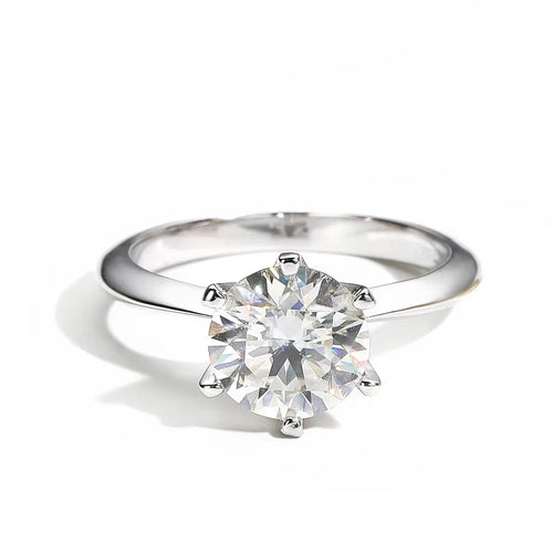6 Prong Classic Trendy Solitaire Engagement Wedding