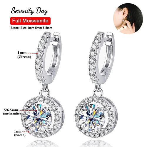 925 Sterling Silver Round Bag Pendant Earrings Plated 18k Fine