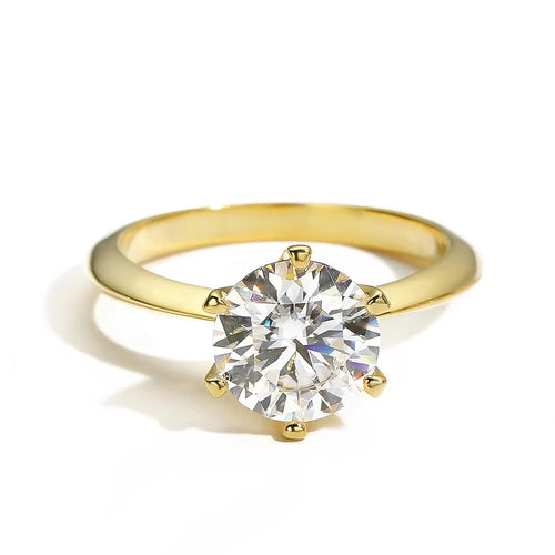 6 Prong Classic Trendy Solitaire Engagement Wedding