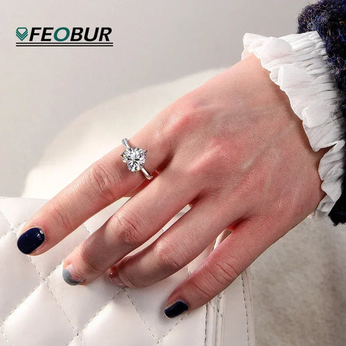 1/2/4CT Heart Cut Moissanite Engagement Ring with Certificate 925 Sterling Silver