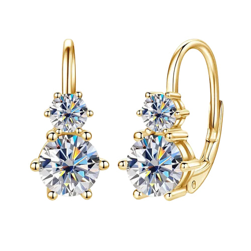 925 silver 1.3 carat*2 moissanite earrings .