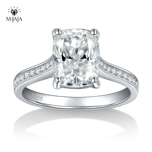 3ct Cushion Cut 925 Sterling Silver Diamond Rings