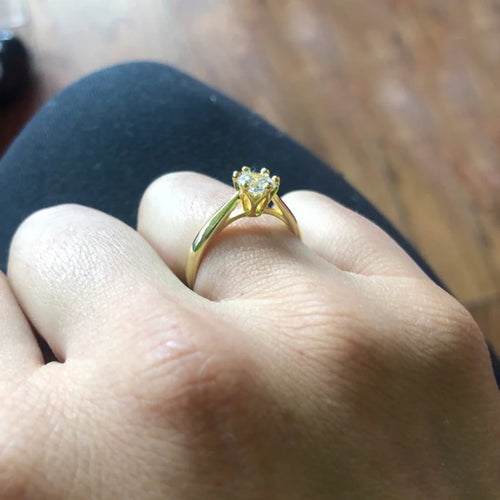 Shiny Cubic Zirconia Women's Ring Engagement Promise Ring