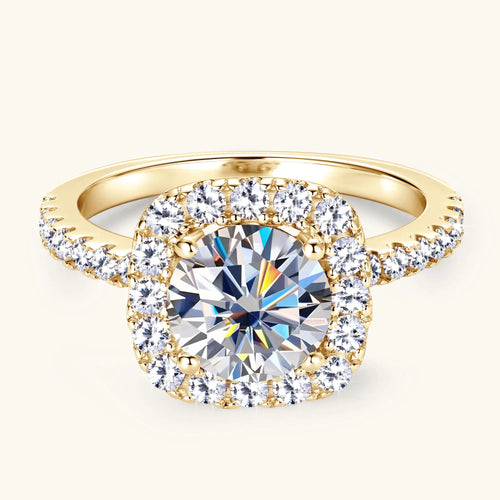 8MM Brilliant Diamond Wedding Finger Rings Silver Band Plated 18K Gold