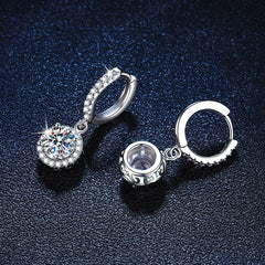 925 Sterling Silver 1 Carat Moissanite Round Earrings Daily