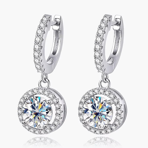925 Sterling Silver Round Bag Pendant Earrings Plated 18k Fine