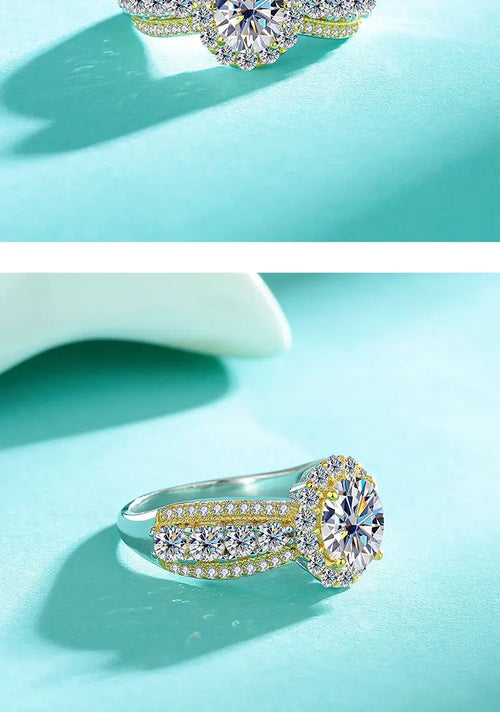1.5 carat oval moissanite diamond ring