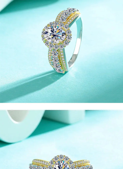 1.5 carat oval moissanite diamond ring