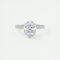 4 Prong Setting Oval Cut Simulated Diamond Ring for Women