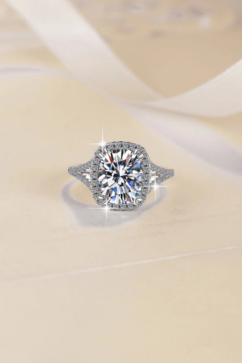 Moissanite 4 Carat PT950 Platinum Cushion-Cut Women's Ring