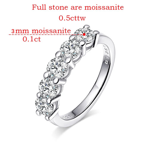 0.5CT Stone Match Round Diamond Wedding Band Bride S925 Sterling Silver GRA