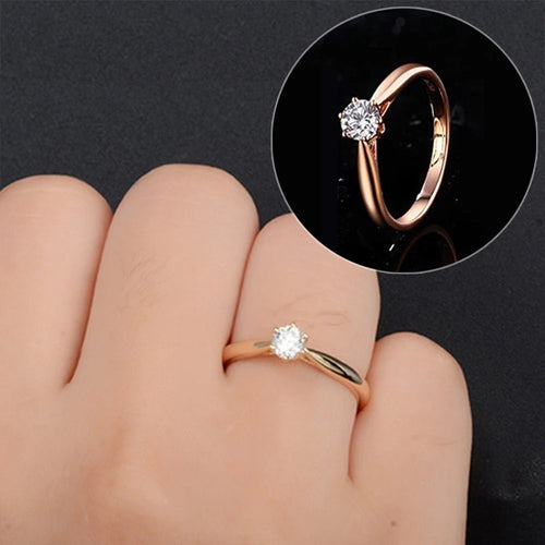 Shiny Cubic Zirconia Women's Ring Engagement Promise Ring