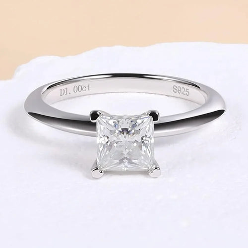Princess Cut Moissanite Engagement Ring for Women