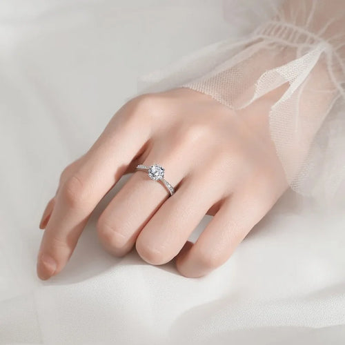 2CT Moissanite 925 Sterling Silver Ring Luxury for Women Engagement
