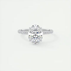 4 Prong Setting Oval Cut Simulated Diamond Ring for Women