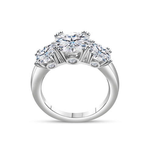 5 Carat round Cut Moissanite Engagement Ring for Women