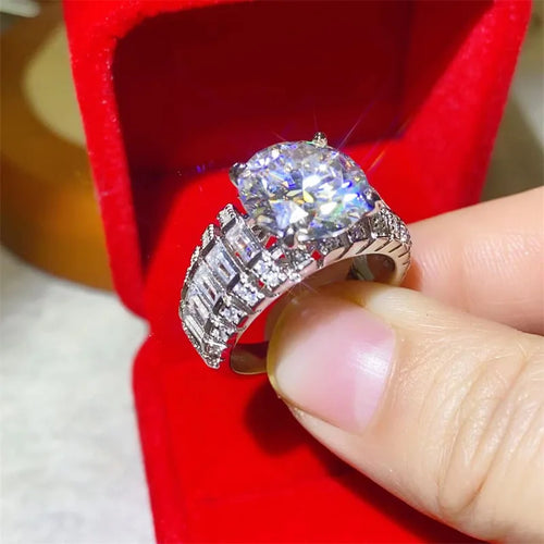 5ct D Color Moissanite Diamond Ring 925 Sterling Silver Party Wedding Band Rings