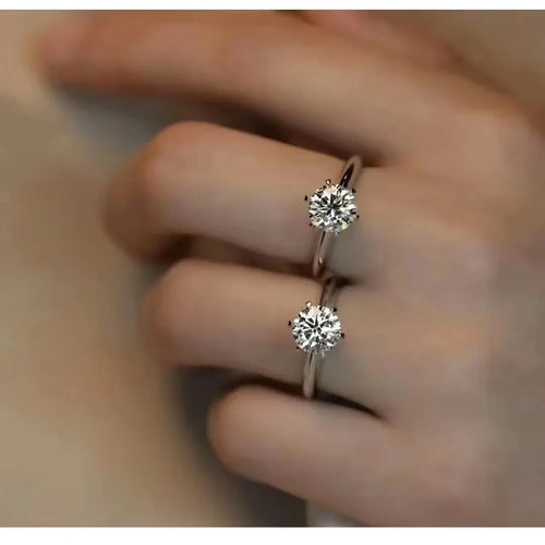 1 Carat Ring 925 Sterling Silver Wedding Rings For Women
