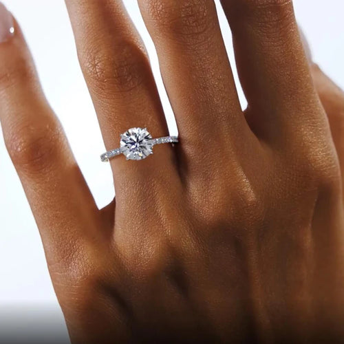 Classic 925 Sterling Sliver Engagement Wedding Promise Rin