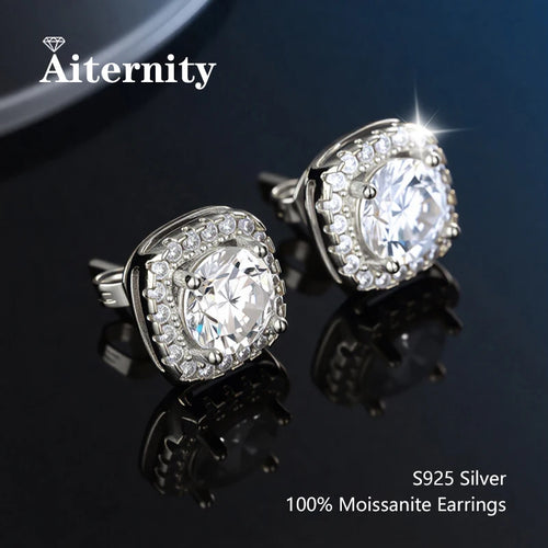 2.0CT Real S925 Sterling Silver Moissanite Earrings For Women