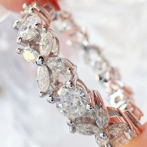 2.5CT Moissanite Diamond Ring for Women Wedding Engagement Band Fine Jewelry