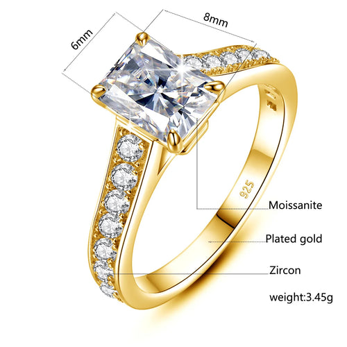 2ct 6*8mm D Color Wedding Jewelry With Engagement
