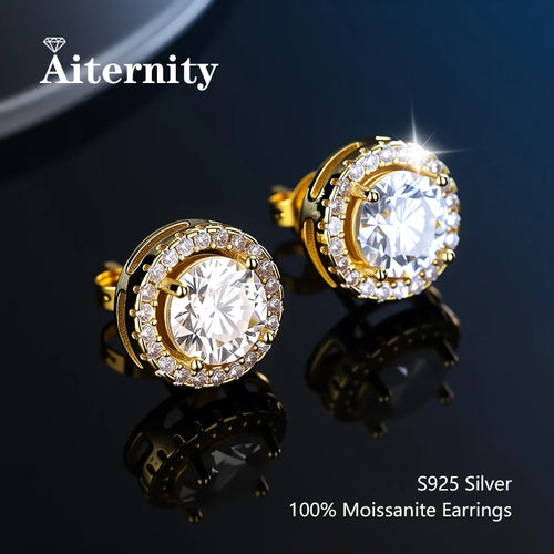 2.0CT Real S925 Sterling Silver Moissanite Earrings For Women