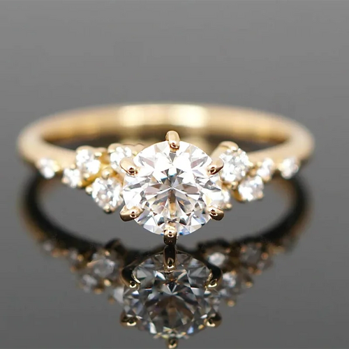 Round Cut 1ct-3ct Moissanite Engagement Ring for Woman