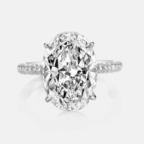 8CT Oval Cut All Moissanite Ring for Women