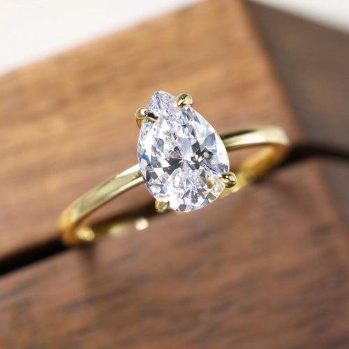 925 Sterling Silver 1ct-3ct Moissanite Engagement Ring for Woman pear cut