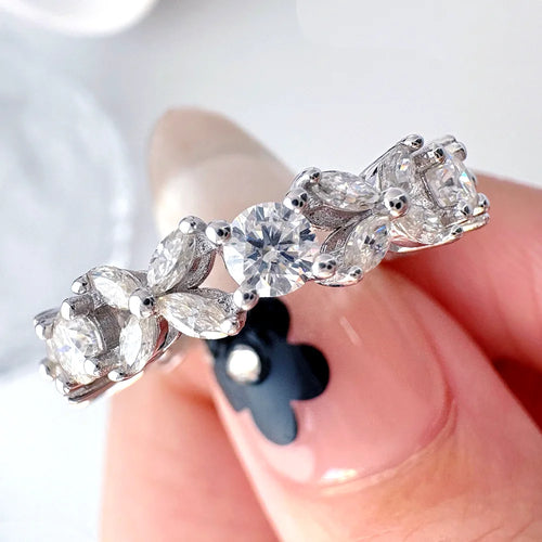 2.5CT Moissanite Diamond Ring for Women Wedding Engagement Band Fine Jewelry
