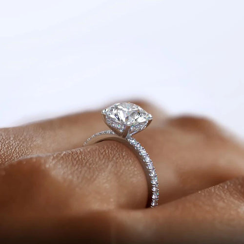 Classic 925 Sterling Sliver Engagement Wedding Promise Rin