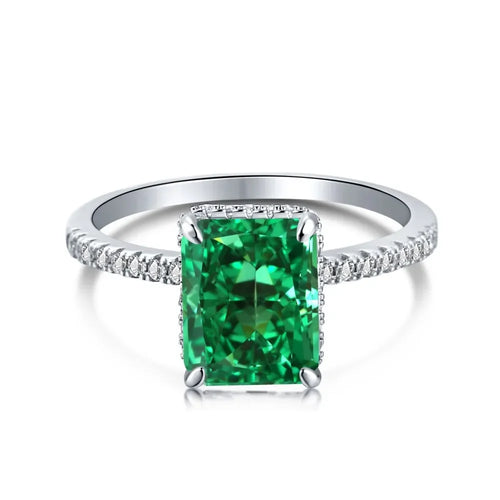 Radiant Cut Moissanite Diamond Ring 100% Real 925 sterling Silver Engagement Wedding .