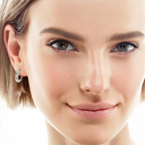 2.76Cttw Moissanite Lab Diamond Hoops Earrings
