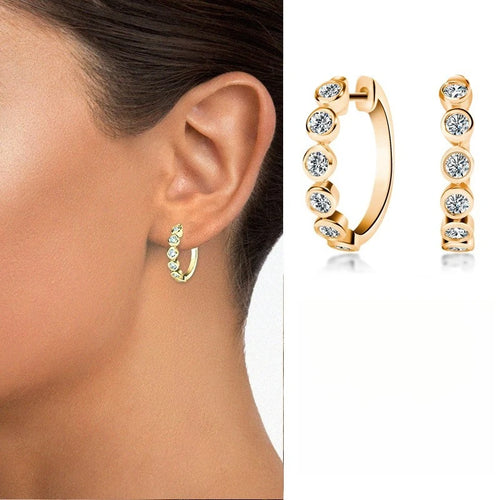 18K Gold Plated Moissanite Earrings for Women