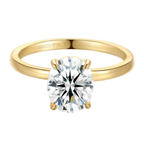 3ct Oval Moissanite Diamond Rings Women Sterling Silver Engagement Wedding