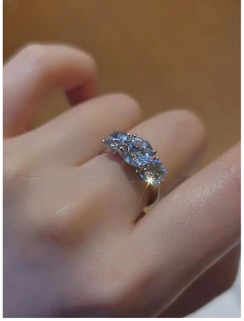 4 Carat Moissanite Engagement Anniversary Gift Round cut