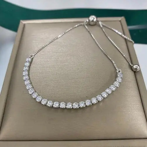 Moissanite Bracelet 18K White Gold Plated Sterling Silver