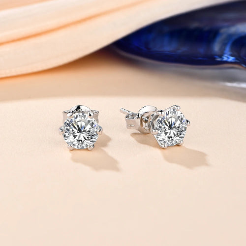 2.0 Carat Moissanite Gemstone Stud Earrings for Women