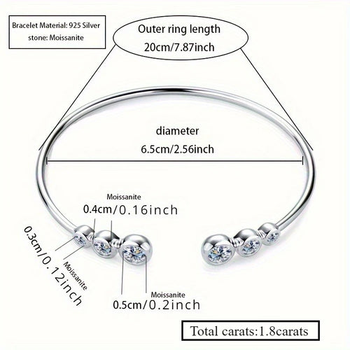 925 sterling silver moissanite bracelet for women