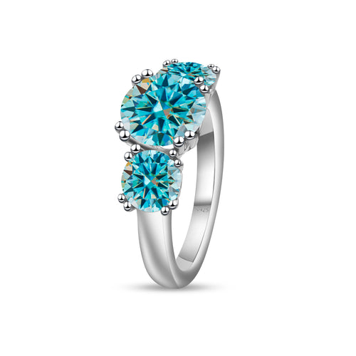 5 Carat round Cut Moissanite Engagement Ring for Women