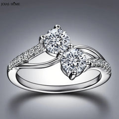 Moissanite 925 Silver Ring round for Women D Color Shining Moissanite Round cut
