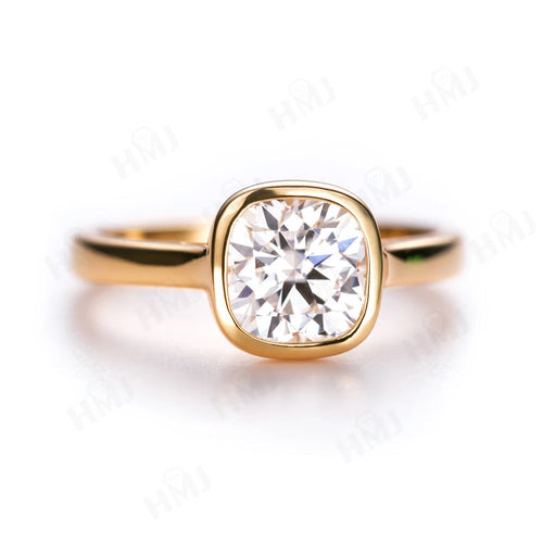 Cushion Cut Moissanite Ring 2CT D Color 925 Silver Engagement Ring