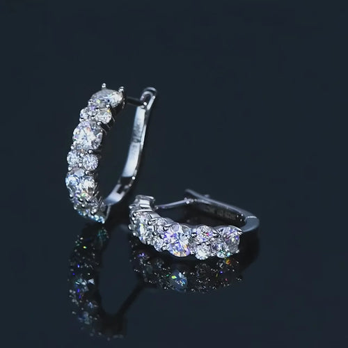 2.76Cttw Moissanite Lab Diamond Hoops Earrings