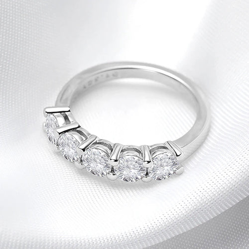 0.5CT Stone Match Round Diamond Wedding Band Bride S925 Sterling Silver GRA