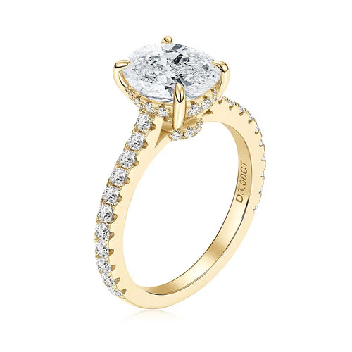 3.0CT D Oval Cut Moissanite Engagement Wedding Ring for Women