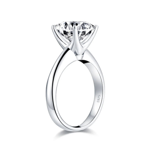 3.5 CT Cushion Cut Moissanite Ring 925 Sterling Silver Engagement Wedding Silver Rings Princess
