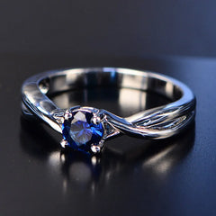 Moissanite Amethyst Silver Ring Blue Sapphire Ring Silver