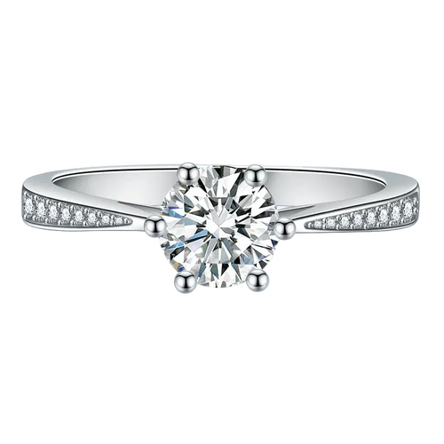 1.5CTW F Color Engagement Round cut Ring Positive Moissanite Band Diamond Wedding